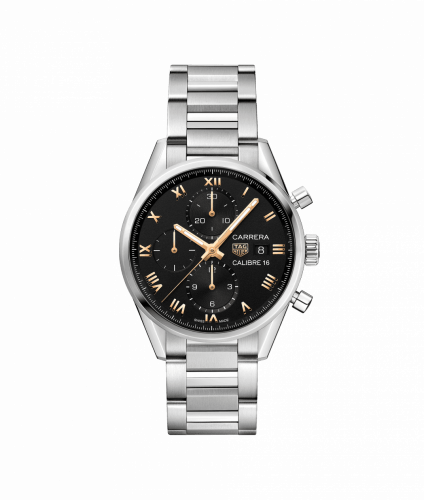 Calibre 16 41 Stainless Steel / Black - Roman / Bracelet