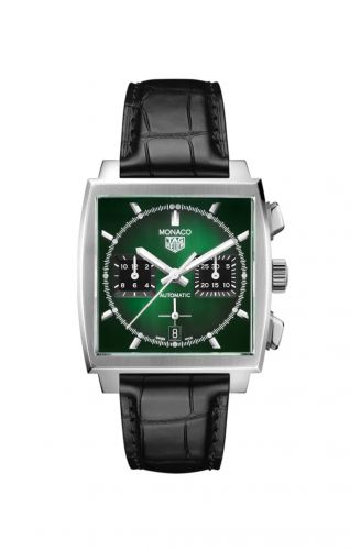 Monaco Calibre Heuer 02 Stainless Steel / Green