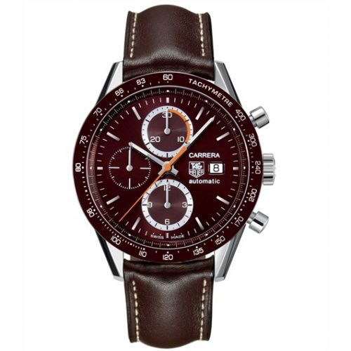 Carrera Calibre 16 41 Stainless Steel / Brown / Calf