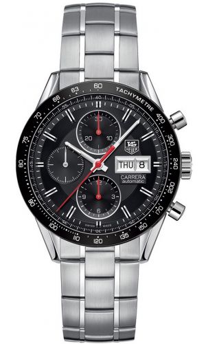Carrera Calibre 16 Day Date 41 Stainless Steel / Black / Bracelet