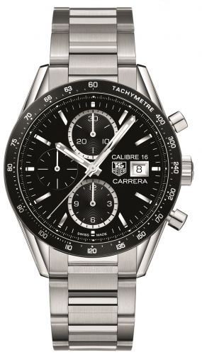 Carrera Calibre 16 41 Stainless Steel / Black / Bracelet