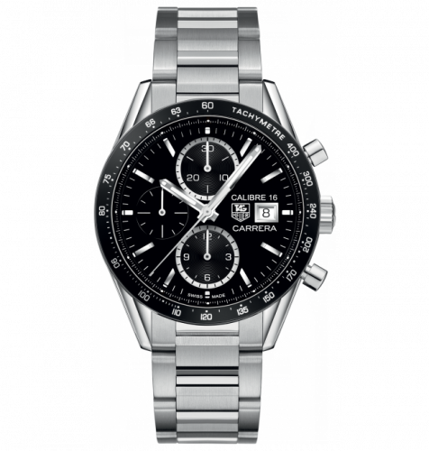 Carrera Calibre 16 41 Stainless Steel / Black / Bracelet