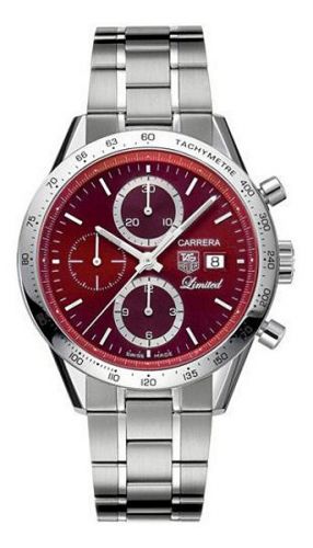 Carrera Calibre 16 41 Stainless Steel / Burgundy / Japan