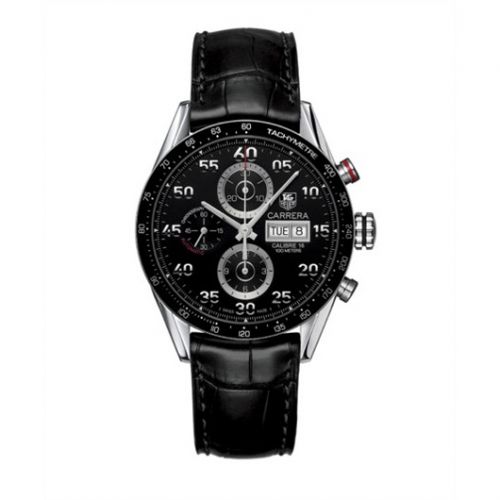 Carrera Calibre 16 Day Date 43 Stainless Steel / Black / Alligator
