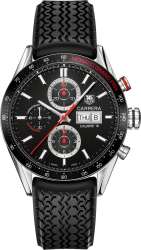 Carrera Calibre 16 Day Date 43 Stainless Steel / Black / Monaco Grand Prix