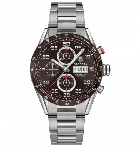 Carrera Calibre 16 Day Date 43 Stainless Steel / Brown / Bracelet