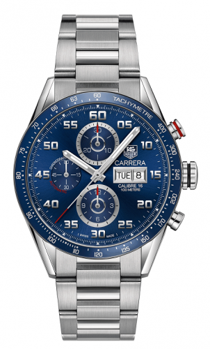 Carrera Calibre 16 Day Date 43 Stainless Steel / Blue / Bracelet