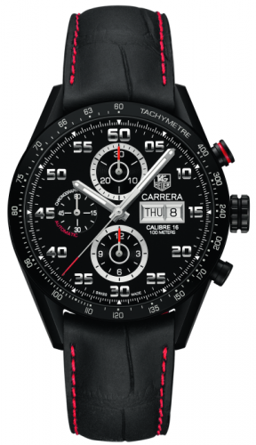 Carrera Calibre 16 Day-Date 43 Titanium PVD / Black / Alligator