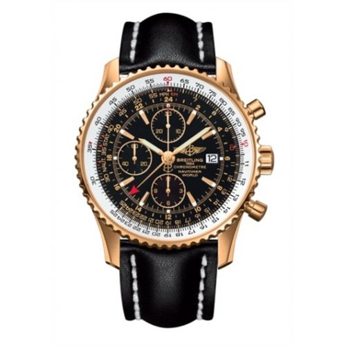 Navitimer World Red Gold / Black / Calf / Pin