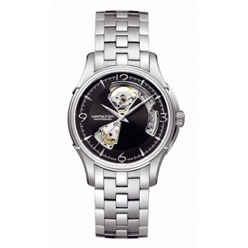 Jazzmaster Open Heart 40mm Black Dial Bracelet