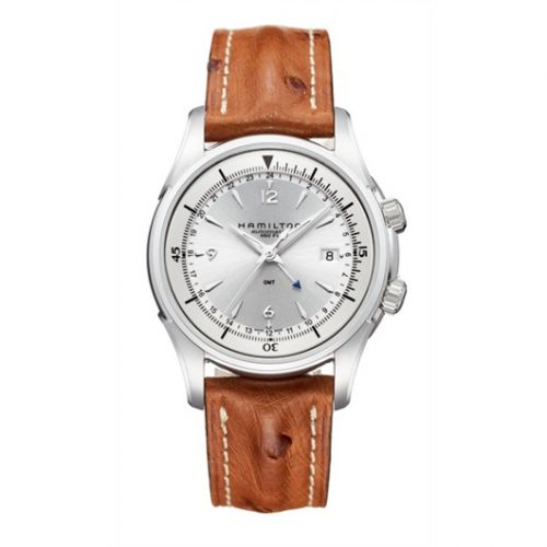 Jazzmaster Traveler GMT 42mm Silver Dial / Ostrich