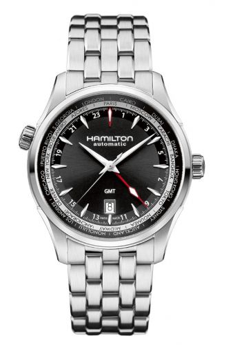 Jazzmaster GMT 42mm Black Dial Bracelet