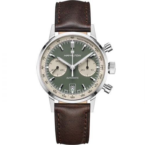 Intra-Matic 68 Auto Chrono Stainless Steel / Green / Strap