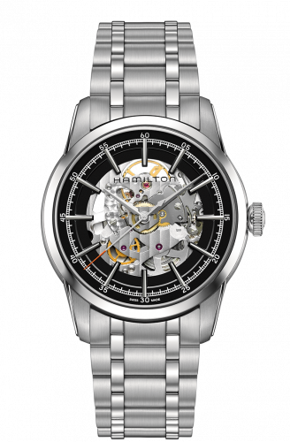 Railroad Skeleton Automatic Steel / Black / Bracelet