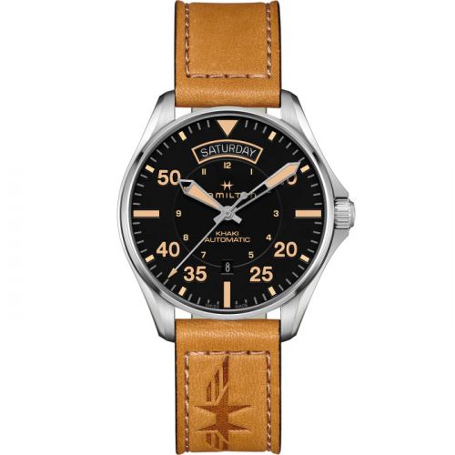 Khaki Pilot Day Date Stainless Steel / Black