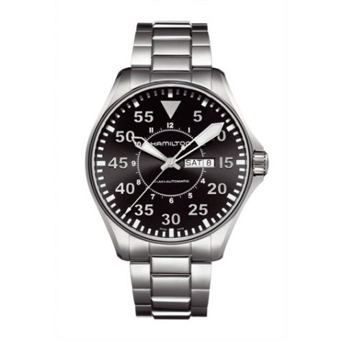 Khaki Aviation Pilot Day Date Auto Black / Bracelet