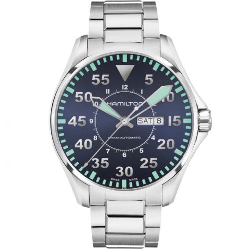 Khaki Aviation Pilot Day Date Auto Blue / Bracelet