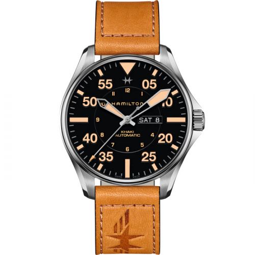 Khaki Aviation Pilot Day-Date Auto 46 Stainless Steel / Black