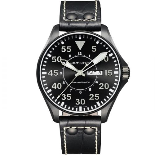Khaki Aviation Pilot Day Date Auto Black