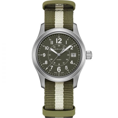 Khaki Field Quartz 38 Stainless Steel / Green / NATO