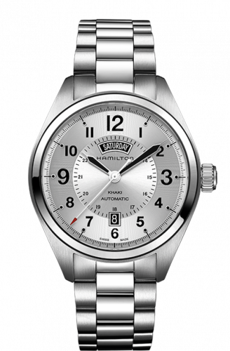 Khaki Field Day Date Auto Silver / Bracelet