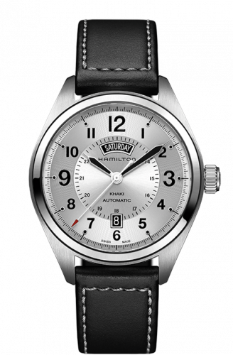 Khaki Field Day Date Auto Silver / Leather
