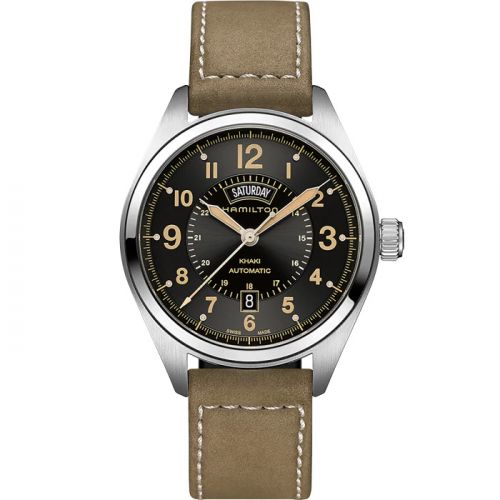 Khaki Field Day Date Auto Stainless Steel / Black