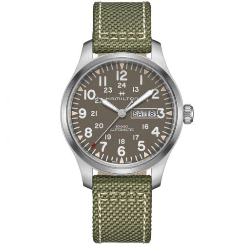 Khaki Field Day Date Auto Stainless Steel / Grey