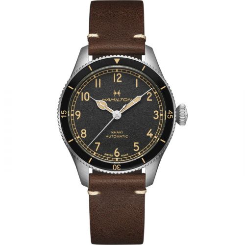 Khaki Aviation Pilot Pioneer 38 Stainless Steel / Black
