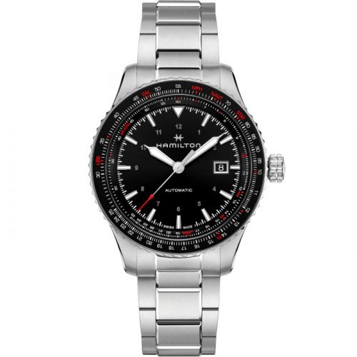 Khaki Aviation Converter Auto Stainless Steel / Black / Bracelet
