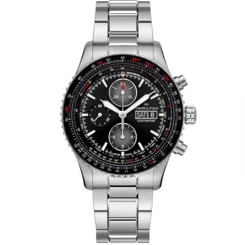 Khaki Aviation Converter Auto Chrono Stainless Steel / Black / Bracelet