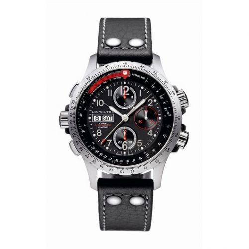Khaki Aviation X-Wind Automatic Black-Orange / Leather