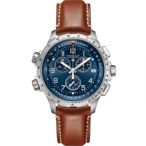 Khaki Aviation X-Wind GMT Chrono Quartz Blue