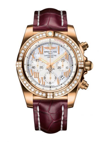 Chronomat 44 Rose Gold / Diamond / Pearl Roman / Croco