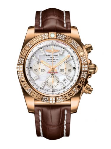 Chronomat 44 Rose Gold / Diamond / Pearl Diamond / Croco