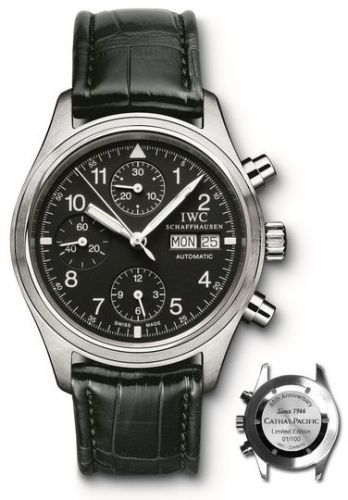 Pilot's Watch Chronograph Stainless Steel / Black / Cathay Pacific