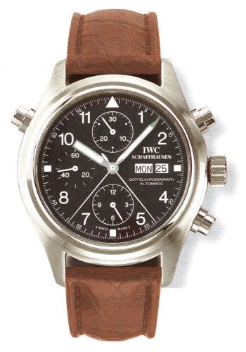 Pilot's Watch Doppelchronograph Stainless Steel / Black / German / Strap