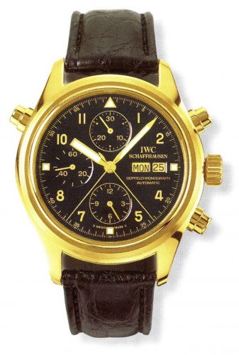 Pilot's Watch Doppelchronograph Yellow Gold / Black / German
