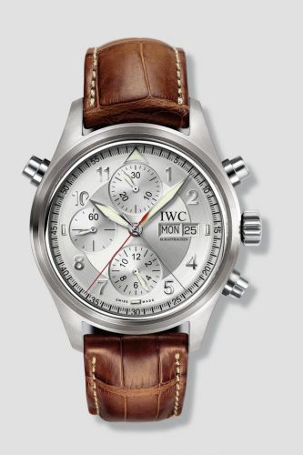 Pilot's Watch Spitfire Double Chronograph Stainless Steel / Silver / German / Strap