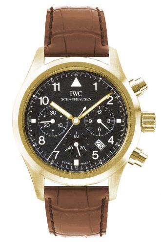 Pilot's Watch Chronograph Mecaquartz Yellow Gold / Black / Strap