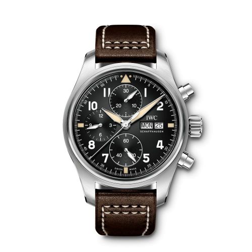 Pilot's Watch Chronograph Spitfire Stainless Steel / Black / Calf