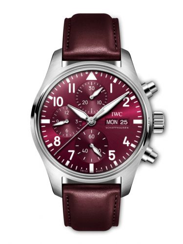 Pilot's Watch Chronograph 41 Stainless Steel / Burgundy / Chinese New Year