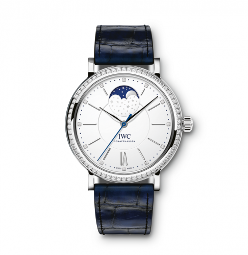 Portofino Automatic Moon Phase 37 Stainless Steel / Diamond / Silver