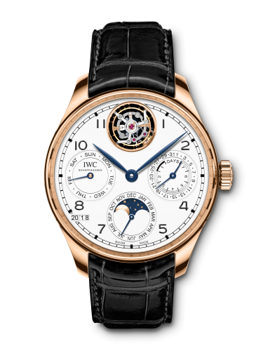 Portuguese Perpetual Calendar Tourbillon Edition “150 Years” Red Gold / White