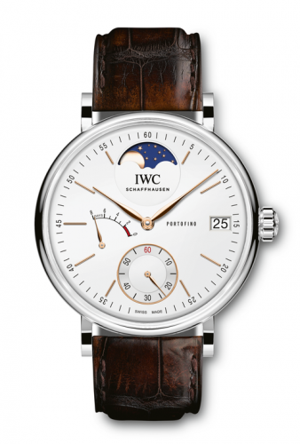Portofino Hand-Wound Eight Days Moonphase Stainless Steel / Silver