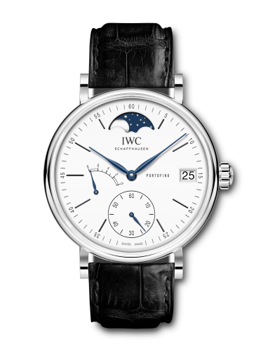 Portofino Hand-Wound Eight Days Moonphase 150 Years Stainless Steel / White