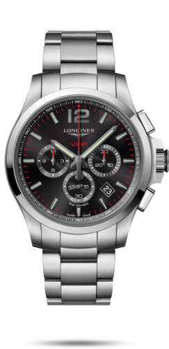 Conquest V.H.P. Chronograph 44 Stainless Steel / Black / Bracelet