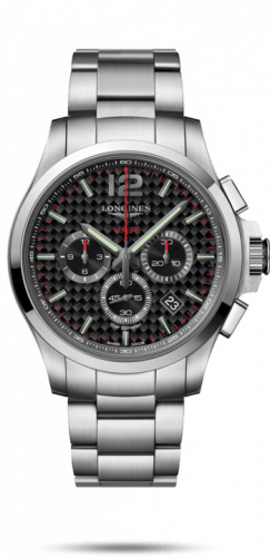 Conquest V.H.P. Chronograph 44 Stainless Steel / Carbon / Bracelet