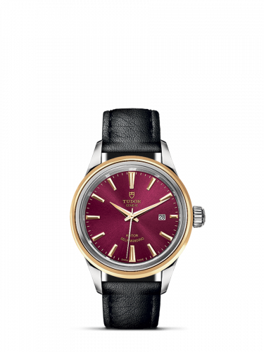 Style 28 Stainless Steel / Yellow Gold / Burgundy / Strap