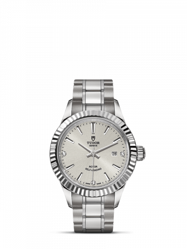 Style 28 Stainless Steel / Fluted / Silver-Diamond / Bracelet